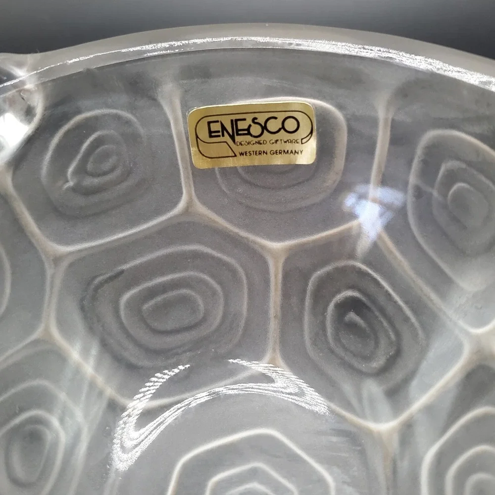 Enesco Satin Crystal Glass Turtle Figurine. Bowl Shaped.‎ Made In West Germany